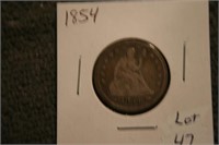 1854 Seated Half Dollar with arrows