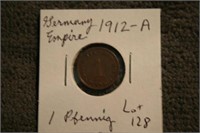 1912A Germany Empire 1 Pfenning