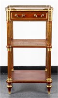 Neoclassical Style Brass Mounted 3-Tier End Table