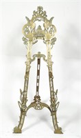 Art Nouveau Brass Easel with Maiden & Flowers