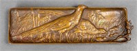Bronze Pheasant Motif Pen Tray, Antique