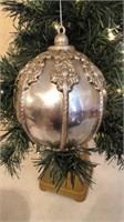 (2) Large Champagne Color Ball Ornaments