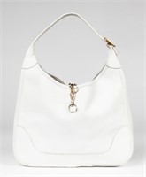 Hermes White Leather Trim II 31 Handbag / Purse