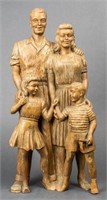 Maurice Glickman Family Portrait Wood Sculpture