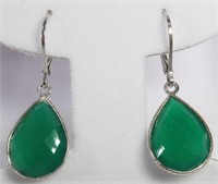 14ct. Genuine Green Onyx Earrings