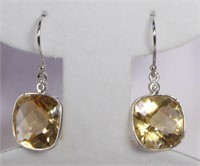 12ct. Citrine Diamond Earrings
