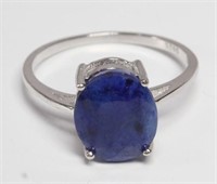 4.45ct. Genuine Oval Cut Sapphire Ring