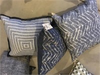 3PC BLUE PATTERN PILLOWS