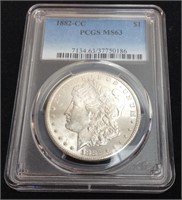 1882 Carson City Pcgs Ms63 Morgan Silver Dollar