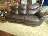 Lazy Boy Leather Couch, w/ recliner ends, electric