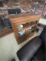 Wood cabinet/shelf (contents not included)