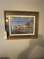 Western picture, framed, signed by Marvin Nye