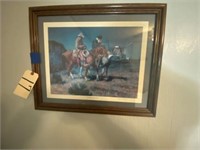 Western picture, framed, signed by Keith L. Christ