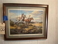 Western picutre, framed, signed by Marvin Nye