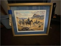 Western picture, framed, signed by Marvin Nye