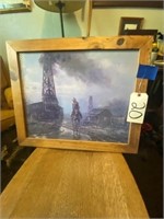 Western picture, framed, signed by R.C Purc