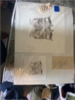 "Mirrored Image", original sketches, signed, 2 pcs