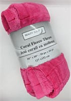 Coral Fleece Throw (Pink) - by Beauty Sleep