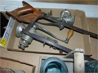 (2) meat grinders and meat saw