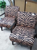 Pair of animal striped chairs