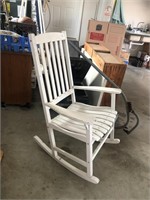 Wood Slatted Rocking Chair
