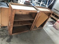 (2) Wooden Shelves/Cabinets