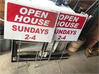 (2) Plastic Open House Signs on Metal Stakes