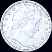 1914 Barber Silver Quarter CLOSELY UNCIRCULATED