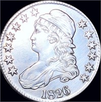 1826 Capped Bust Half Dollar AU+