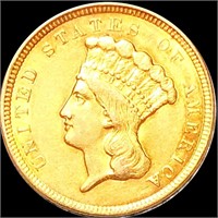 1854 $3 Gold Piece CLOSELY UNCIRCULATED