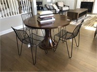5PC ROUND WOODEN TABLE W/ CHAIRS