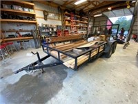 Bumper pull trailer, 2 axle, 16'