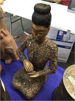 Wooden Lady Thai Figure
