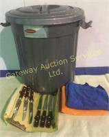 Garbage Pail with Lid 24L, Microfibre Cleaning...