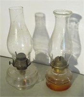 Pair Antique Oil Lamps