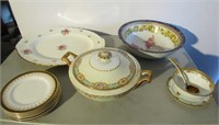 Handpainted Bowl, Meito Covered Dish, Etc