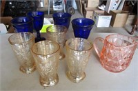 Cobalt Blue Goblets, Carnival Glass, Etc