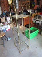 Brass Framed Display Unit With Glass Shelves