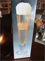 Hand Blown Pilsner Glass With Etched Tall Ship