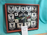 US Navy Uniform Insignia Shadow Box Display