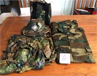 Camouflaged Shirts, Hat & Poncho