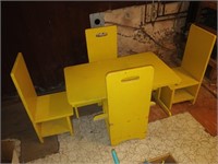 children's vintage wooden table and chairs with