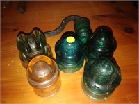 lot of glass insulators