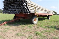 20' STEEL FLAT WITH HORST 205 DOUBLE REACH WAGON