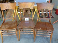 Oak Pressed Back Chairs