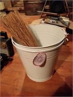 2 pails and broom end
