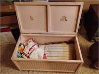 blanket box with , blankets , linens etc 29x14x15'