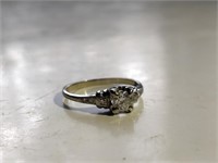 antique style white gold engagement ring