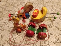 lot of vintage pull toys