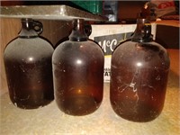 3 glass jars 12x7''